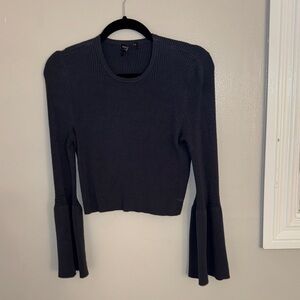 Marciano Black Ribbed Crop Top